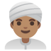 man wearing turban, medium skin tone